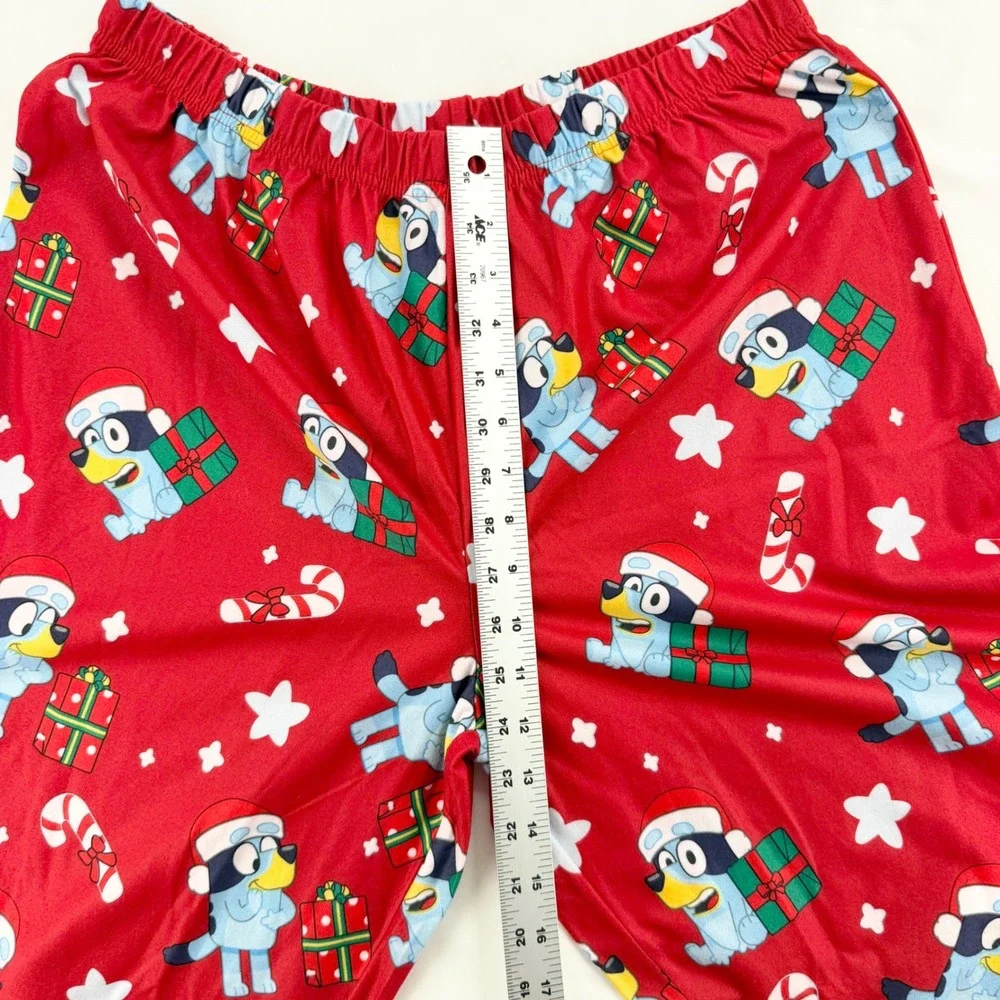 Bluey Women's L Christmas Pajama Set Red Santa Holiday 2 Piece PJs